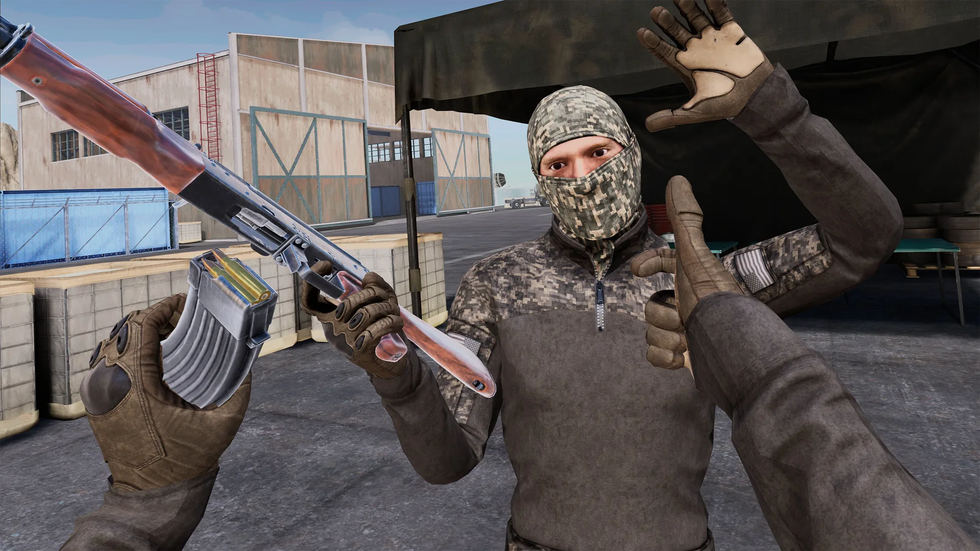 Two players interacting in Beyond Sandbox multiplayer