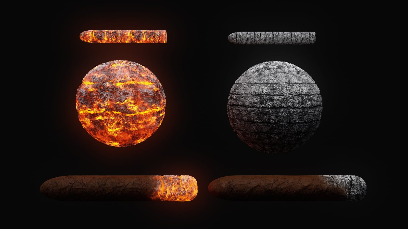 Cigar combustion and ash material study